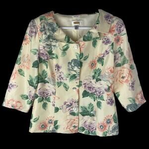 Talbots Silk Floral 3/4 Sleeve Blazer, size 10 / L